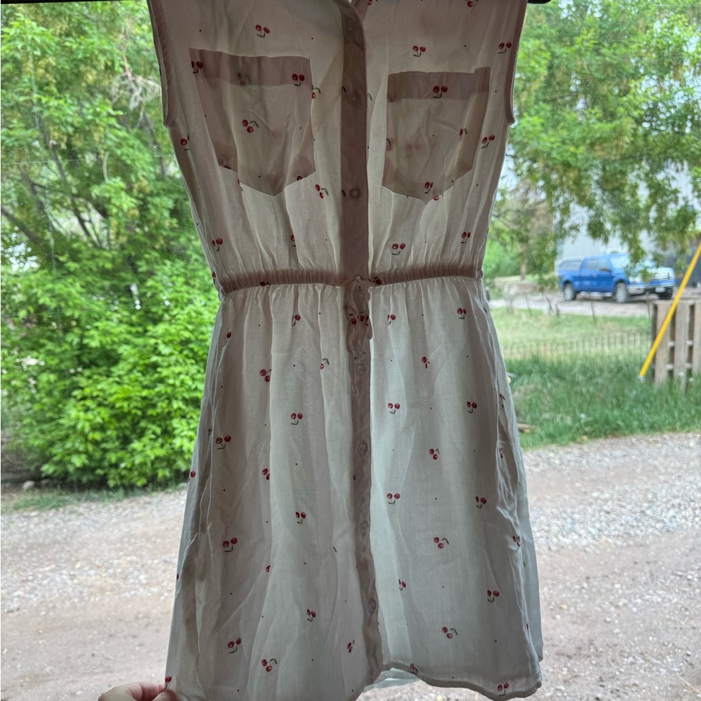 Charming Cherry Print Button-Down Shirt